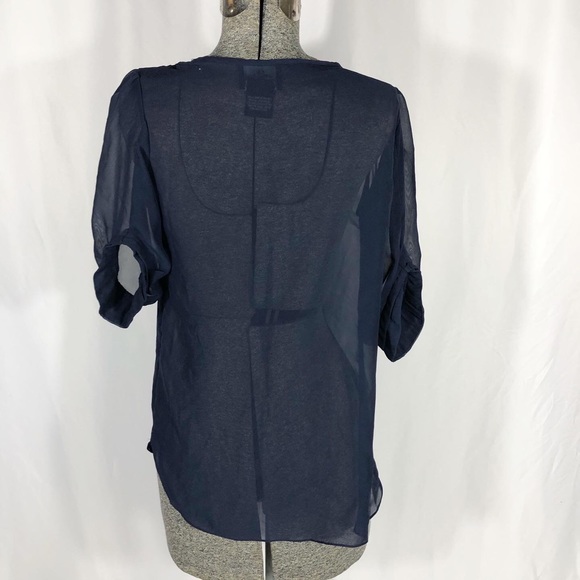 Angie Sheer Blue Sequin Top - Picture 2 of 6